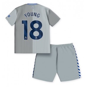 Lacne Dětský Futbalové dres Everton Ashley Young #18 2023-24 Krátky Rukáv - Tretina (+ trenírky)